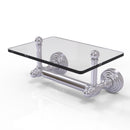 Allied Brass Waverly Place Collection Two Post Toilet Tissue Holder with Glass Shelf WP-GLT-24-SCH