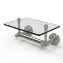 Allied Brass Waverly Place Collection Two Post Toilet Tissue Holder with Glass Shelf WP-GLT-24-SN