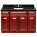 Cherry Bathroom Vanity 48", Absolute Black Granite Top, Faucet LB4B AB498-48CH-4B