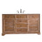 James Martin Savannah 60" Single Vanity Cabinet Driftwood with 3 cm Classic White Quartz Top 238-104-5311-3CLW