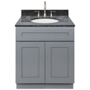 Cherry Bathroom Vanity 30", Blue Butterfly Granite Top, Faucet LB7B BB318-30CG-7B