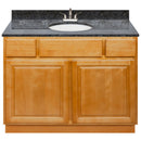 Brown Bathroom Vanity 42", Blue Butterfly Granite Top, Faucet LB5B BB434-42RC-5B