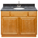 Brown Bathroom Vanity 42", Blue Butterfly Granite Top, Faucet LB6B BB434-42RC-6B