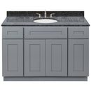 Cherry Bathroom Vanity 48", Blue Butterfly Granite Top, Faucet LB4B BB498-48CG-4B