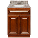 Brown Bathroom Vanity 24", Burlywood Granite Top, Faucet LB3B BU254-24GN-3B
