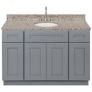 Cherry Bathroom Vanity 48", Burlywood Granite Top, Faucet LB7B BU498-48CG-7B