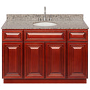 Cherry Bathroom Vanity 48", Burlywood Granite Top, Faucet LB7B BU498-48CH-7B