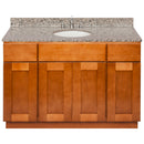 Brown Bathroom Vanity 48", Burlywood Granite Top, Faucet LB4B BU498-48NP-4B