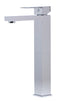 ALFI Brushed Nickel Tall Square Single Lever Bathroom Faucet AB1129
