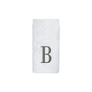 Avanti Towels White/Silver Block Monogram Fingertip Towel