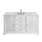 James Martin Savannah 60" Single Vanity Cabinet Bright White with 3 cm Eternal Marfil Quartz Top 238-104-V60S-BW-3EMR