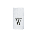 Avanti Towels White/Silver Block Monogram Fingertip Towel