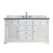 James Martin Savannah 60" Single Vanity Cabinet Bright White with 3 cm Charcoal Soapstone Quartz Top 238-104-V60S-BW-3CSP