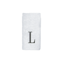 Avanti Towels White/Silver Block Monogram Fingertip Towel