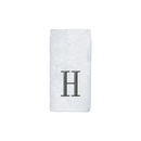 Avanti Towels White/Silver Block Monogram Fingertip Towel
