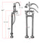 Cambridge Plumbing Freestanding H-Frame Supply Lines Faucet and Hand Held Shower Combo BRZ