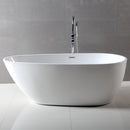 ALFI 59" White Oval Acrylic Free Standing Soaking Bathtub AB8861