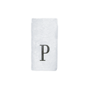 Avanti Towels White/Silver Block Monogram Fingertip Towel