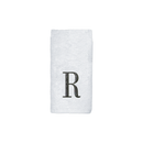Avanti Towels White/Silver Block Monogram Fingertip Towel