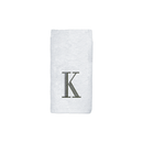 Avanti Towels White/Silver Block Monogram Fingertip Towel