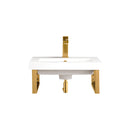 James Martin Two Boston 15 1/4" Wall Brackets Radiant Gold with 20" White Glossy Composite Countertop 055BK16RGD20WG2