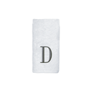 Avanti Towels White/Silver Block Monogram Fingertip Towel