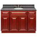 Cherry Bathroom Vanity 48", Tan Brown Granite Top, Faucet LB4B TB498-48CH-4B