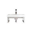 James Martin Two Boston 15 1/4" Wall Brackets Brushed Nickel with 20" White Glossy Composite Countertop 055BK16BNK20WG2