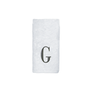 Avanti Towels White/Silver Block Monogram Fingertip Towel