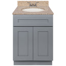 Cherry Bathroom Vanity 24", Wheat Granite Top, Faucet LB3B WH254-24CG-3B