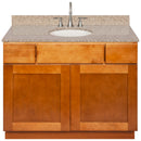 Brown Bathroom Vanity 42", Wheat Granite Top, Faucet LB7B WH438-42NP-7B