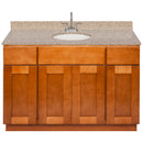 Brown Bathroom Vanity 48", Wheat Granite Top, Faucet LB6B WH494-48NP-6B
