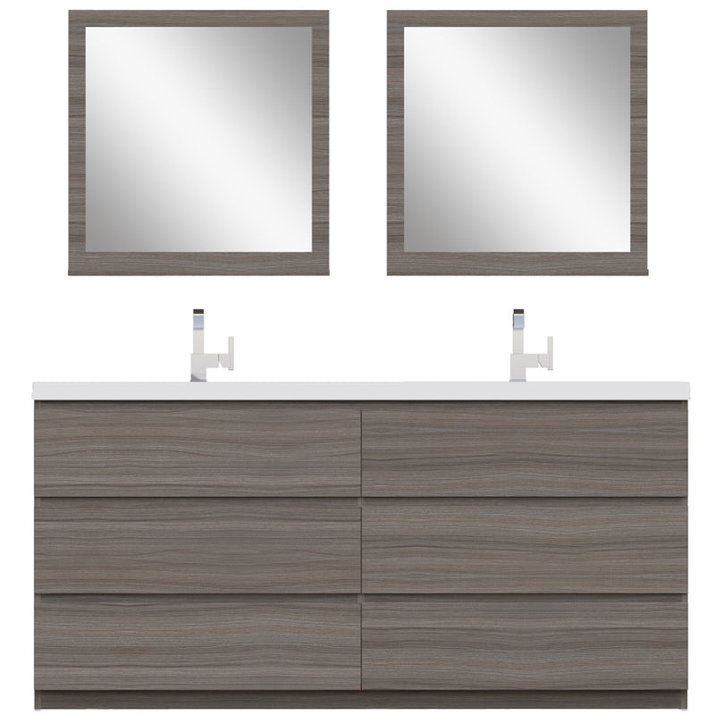 Alya Bath Paterno 72" Modern Freestanding Bathroom Vanity Gray AB-MOA72D-G