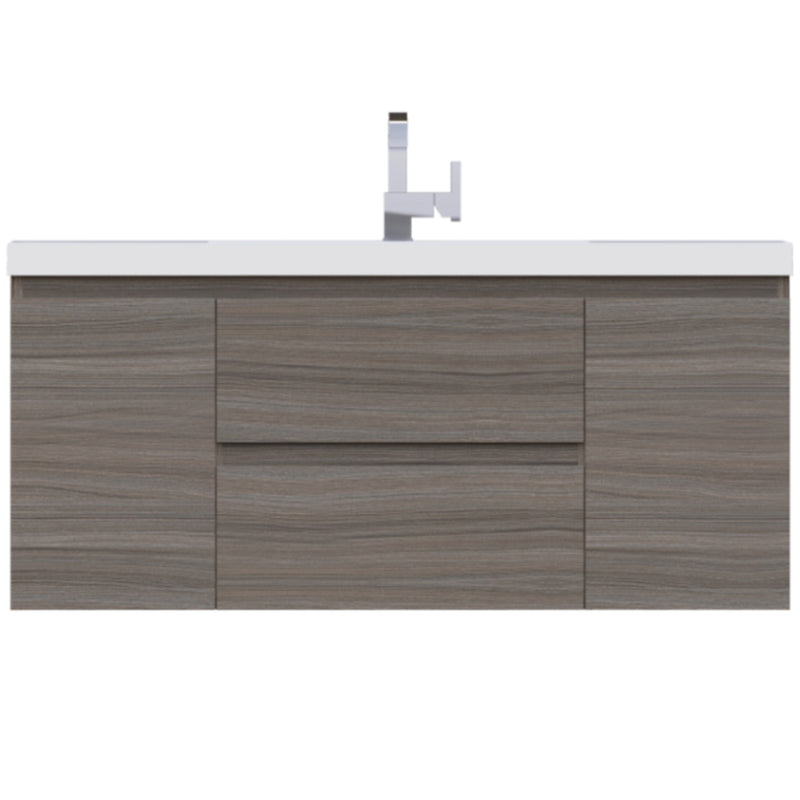 Alya Bath Paterno 48" Modern Wall Mounted Bathroom Vanity Gray AB-MOF48-G