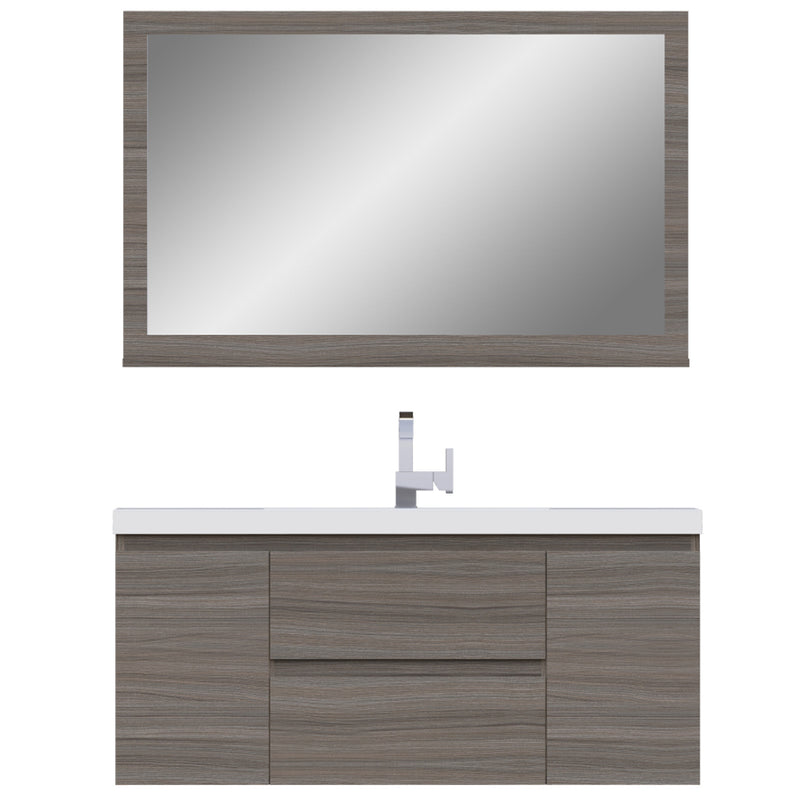 Alya Bath Paterno 48" Modern Wall Mounted Bathroom Vanity Gray AB-MOF48-G