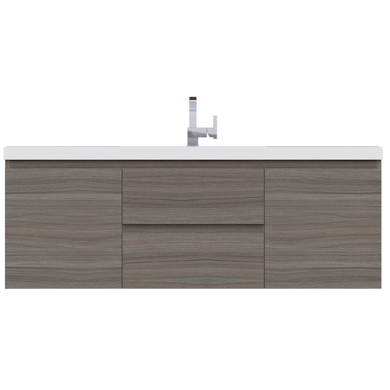 Alya Bath Paterno 60" Single Modern Wall Mounted Bathroom Vanity Gray AB-MOF60S-G
