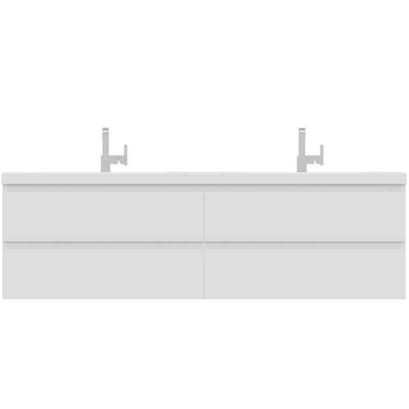 Alya Bath Paterno 72" Modern Wall Mounted Bathroom Vanity White AB-MOF72D-W