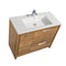 Alma Vanity Allier 42" Natural Wood Finish Vanity with Integrated Sink and Left Side Drawers