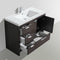 Alma Vanity Allier 42" Gray Oak Vanity with Integrated Sink and Left Side Drawers