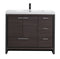 Alma Vanity Allier 42" Dark Gray Oak Vanity with Integrated Sink and Right Side Drawers