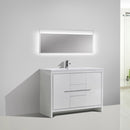 Alma Vanity Allier 48" High Glossy White Modern Vanity with Integrated Countertop with Sink
