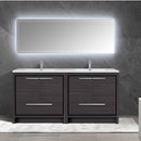 Alma Vanity Allier 72" Dark Gray Oak Vanity with White Sink