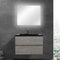 Alma Vanity Edi 30" Cement Gray Wall Mount Vanity with Black Countertop