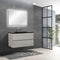 Alma Vanity Edi 36" Cement Gray Wall Mount Vanity with Black Countertop