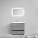 Alma Vanity Edison 36" Cement Gray Vanity with Integrated White Sink