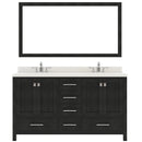 Modern Fittings Caroline Premium 60" Double Bath Vanity with Dazzle Quartz Top and Round Sinks with Zebra Gray