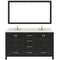 Modern Fittings Caroline Premium 60" Double Bath Vanity with Dazzle Quartz Top and Square Sinks with Zebra Gray