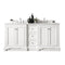 James Martin De Soto 72" Double Vanity Bright White with 3 cm Carrara Marble Top 825-V72-BW-3CAR