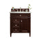 James Martin Brittany 30" Single Vanity Burnished Mahogany with 3 cm Classic White Quartz Top 650-V30-BNM-3CLW