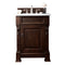 James Martin Brookfield 26" Burnished Mahogany Single Vanity with 3 cm Arctic Fall Solid Surface Top 147-114-V26-BNM-3AF